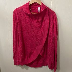 Ivivva Pink Knit Asymmetrical Cardigan